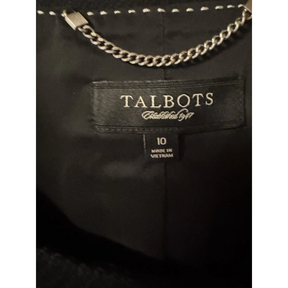 Talbots‎ Black Textured Collarless Blazer Women's Size 10